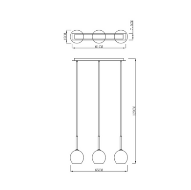 Підвісний світильник Zuma Line MD1629-3A Chrome Monic